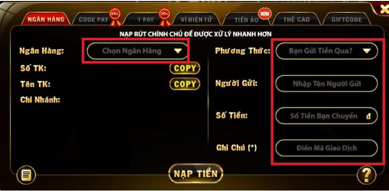 TRANG CHỦ 259 Hướng dẫn chi tiết Nạp/Rút tiền tại OK88