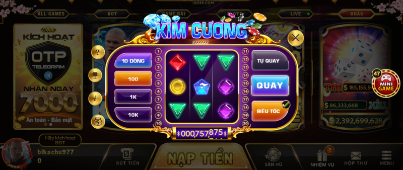 Nổ Hũ Kim Cương tại Nhà cái OK88